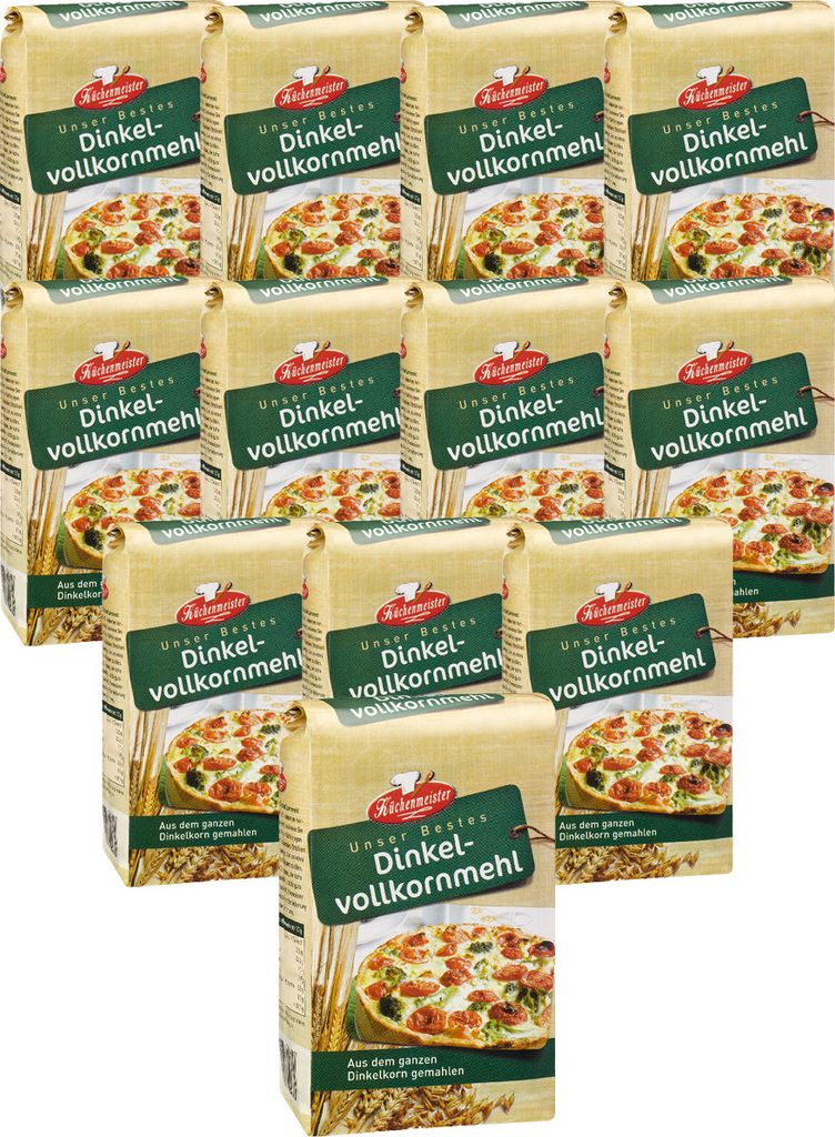 BIELMEIER Dinkelvollkornmehl 12 Stück a 1 kg Küchenmeister