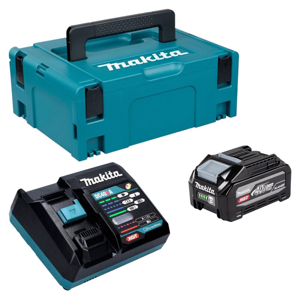 Makita Power Source Kit 1x BL 4040 F Akku 40 V max. 4,0 Ah XGT ( 1910N6-8 ) + DC 40 RA Ladegerät ( 191E07-8 ) + Makpac