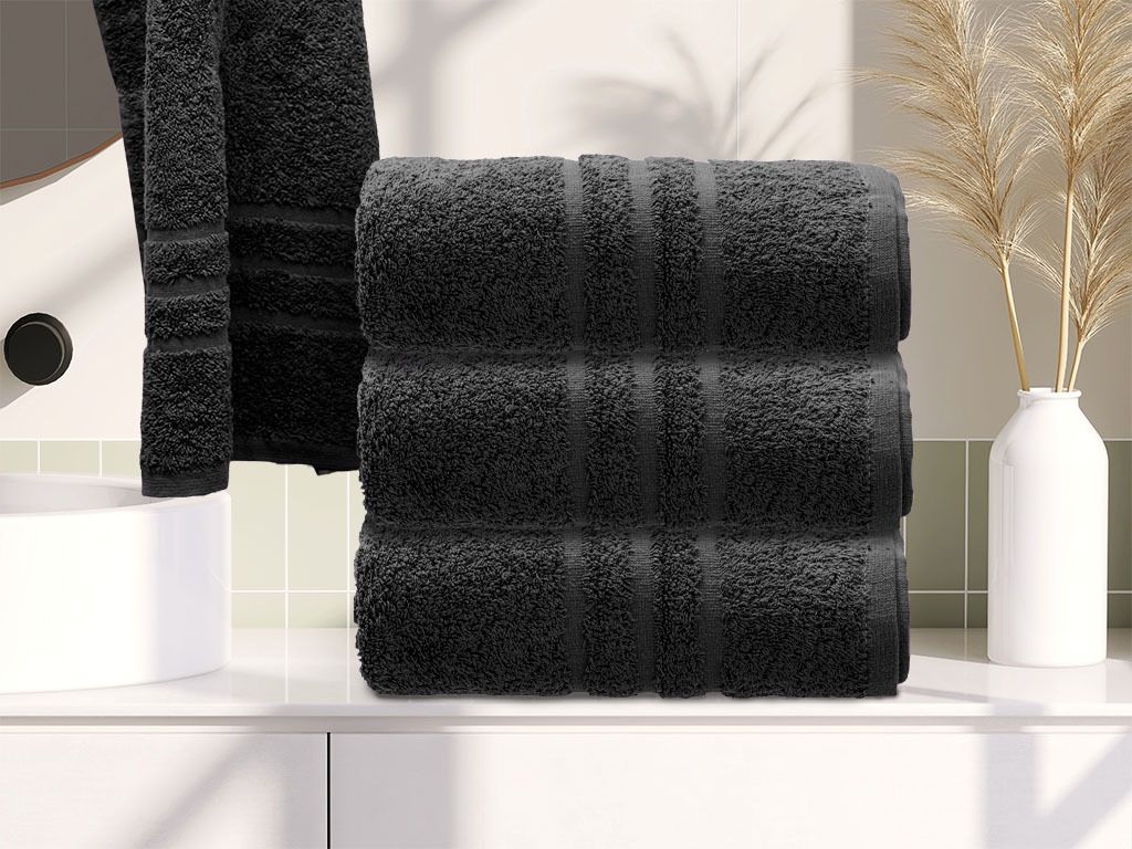 Handtuch Comfort 50 x 100 cm schwarz, 100% Baumwolle Produktbild 