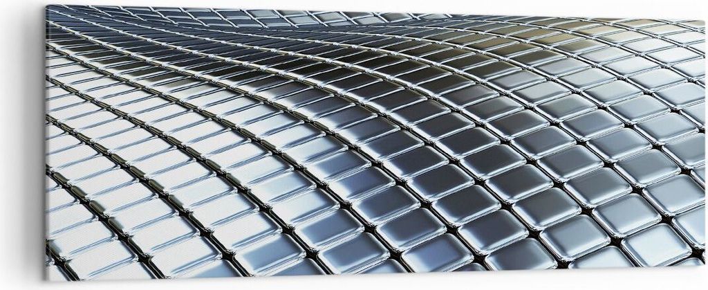 Bild auf Leinwand - Leinwandbild - Metall Matte Chrom Aluminium - 140x50cm - Wand Bild - Wanddeko - Leinwanddruck - Bilder - Kunstdruck - Wanddekor...