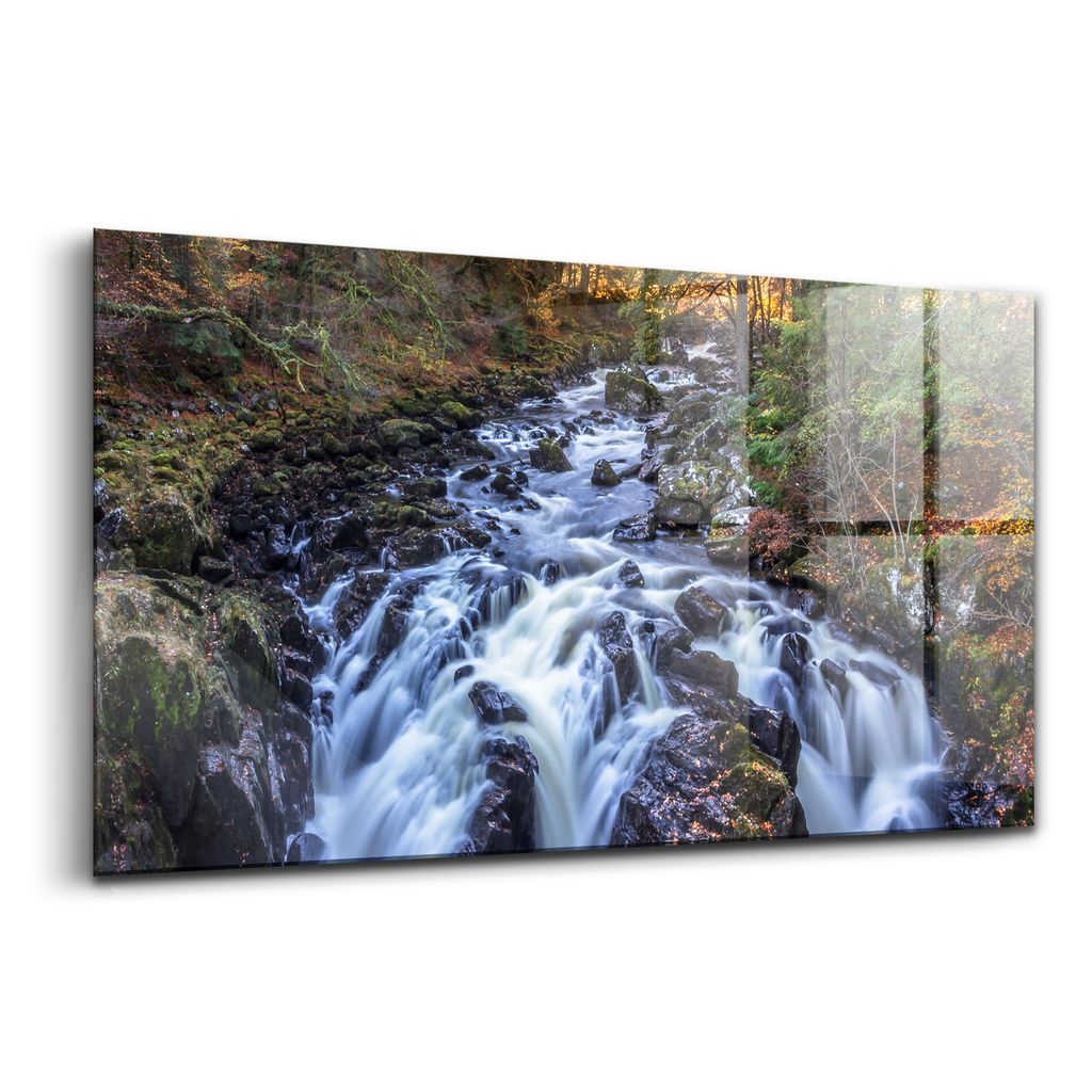 Glasmalerei - dekorative Malerei - moderne Malerei - 140x70 - Foto einer Flusslandschaft