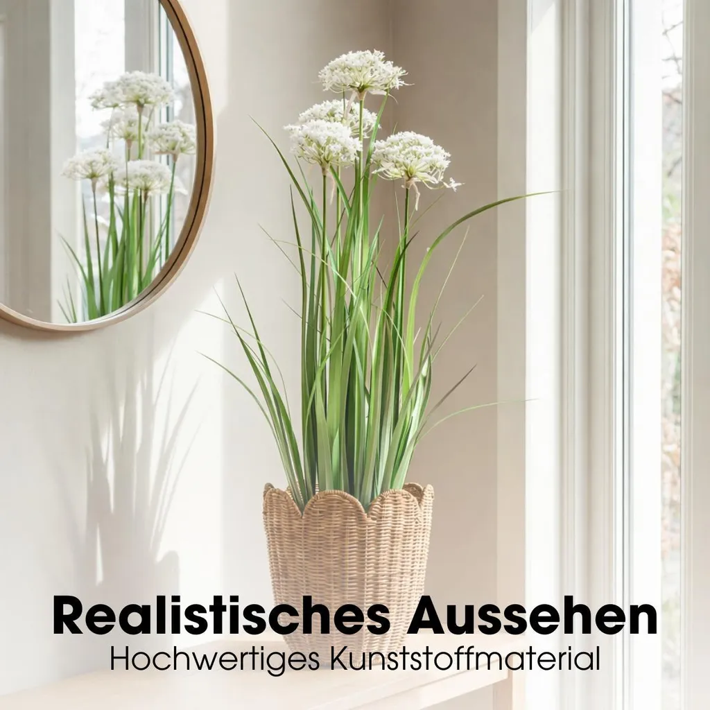 Plante Artificielle Gazon Angélique H90 cm pour Décoration d'Intérieur - 6