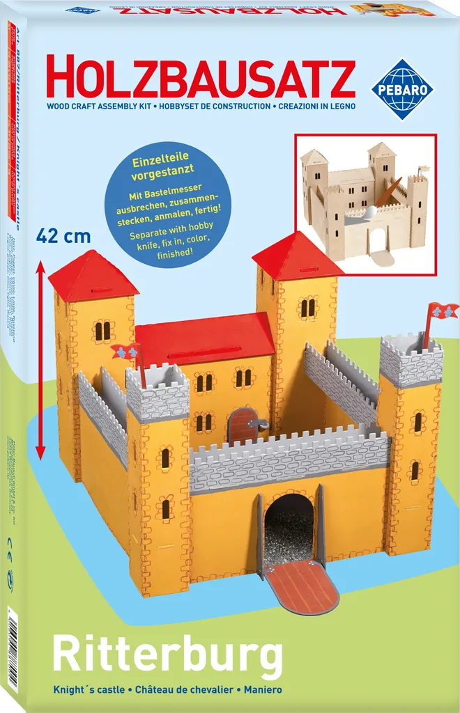 Château fort bois sans plastique - Kit de montage facile pour 6-12 ans - 7