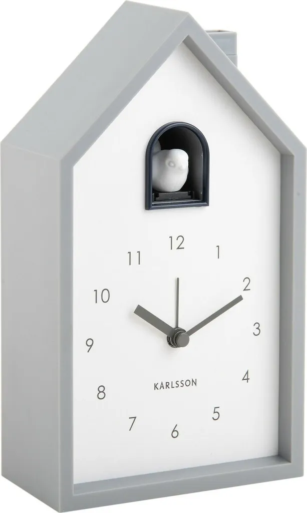 Réveil Coucou Moderne Silencieux la Nuit Karlsson Gris - Horloge Design