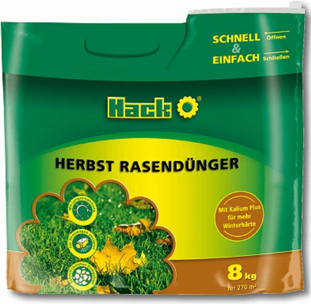 Hack Herbst Rasendünger 8 kg NPK 8+4+16 Produktbild 