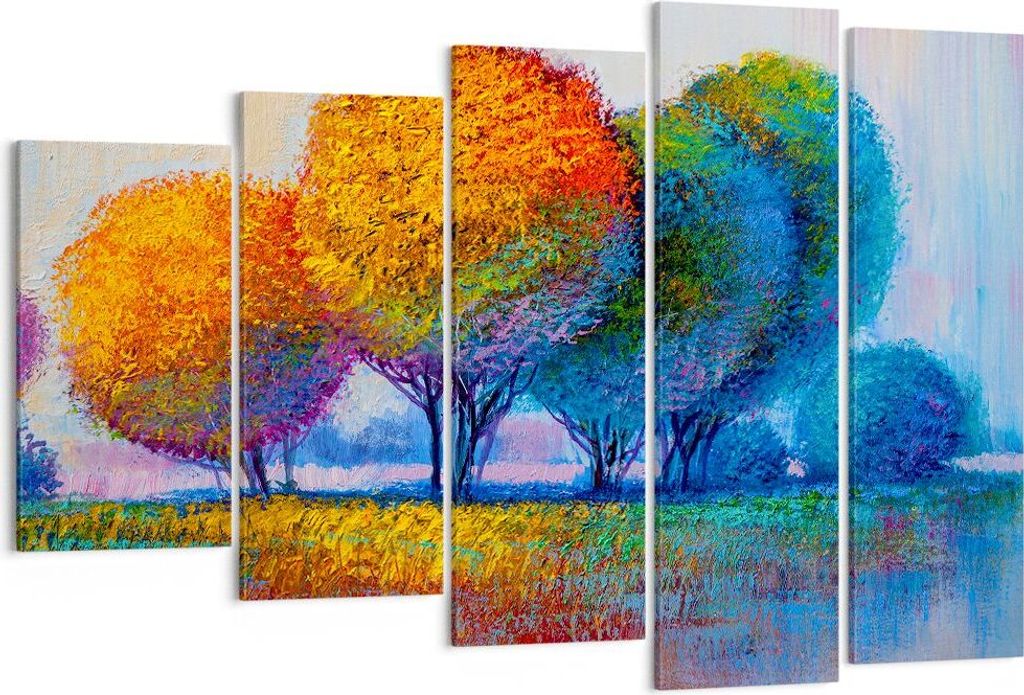 Bild auf Leinwand - Leinwandbild - Bäume Wiese Sommer - Produktbild 