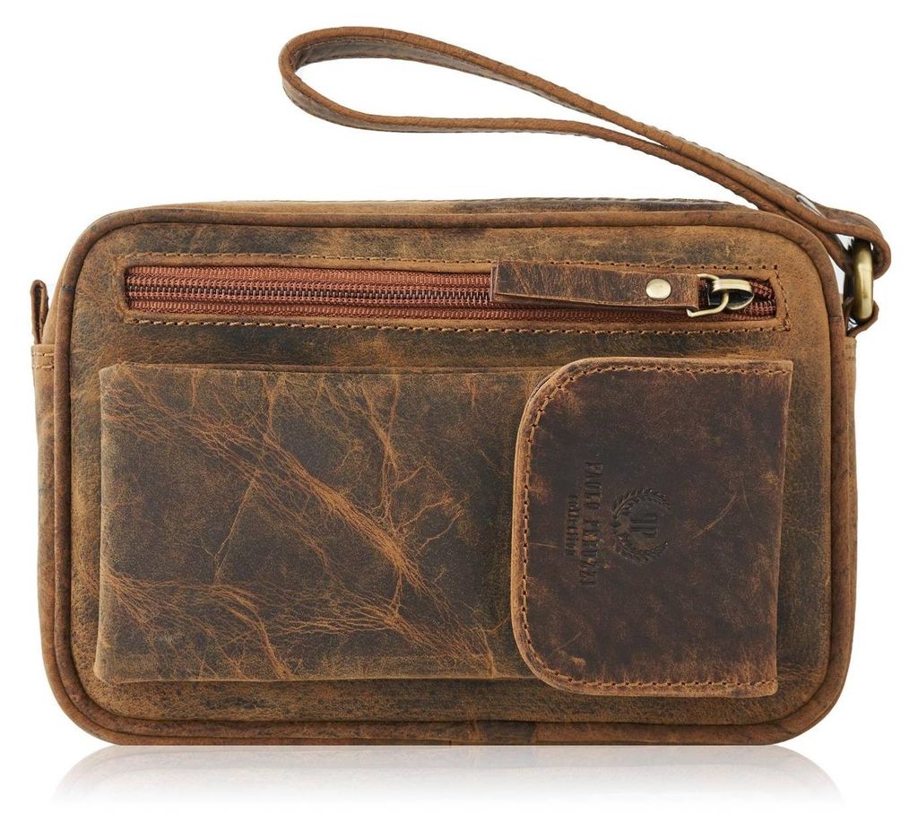Herrenhandtasche aus braunem Leder Paolo Peruzzi T-56-HBR Produktbild 