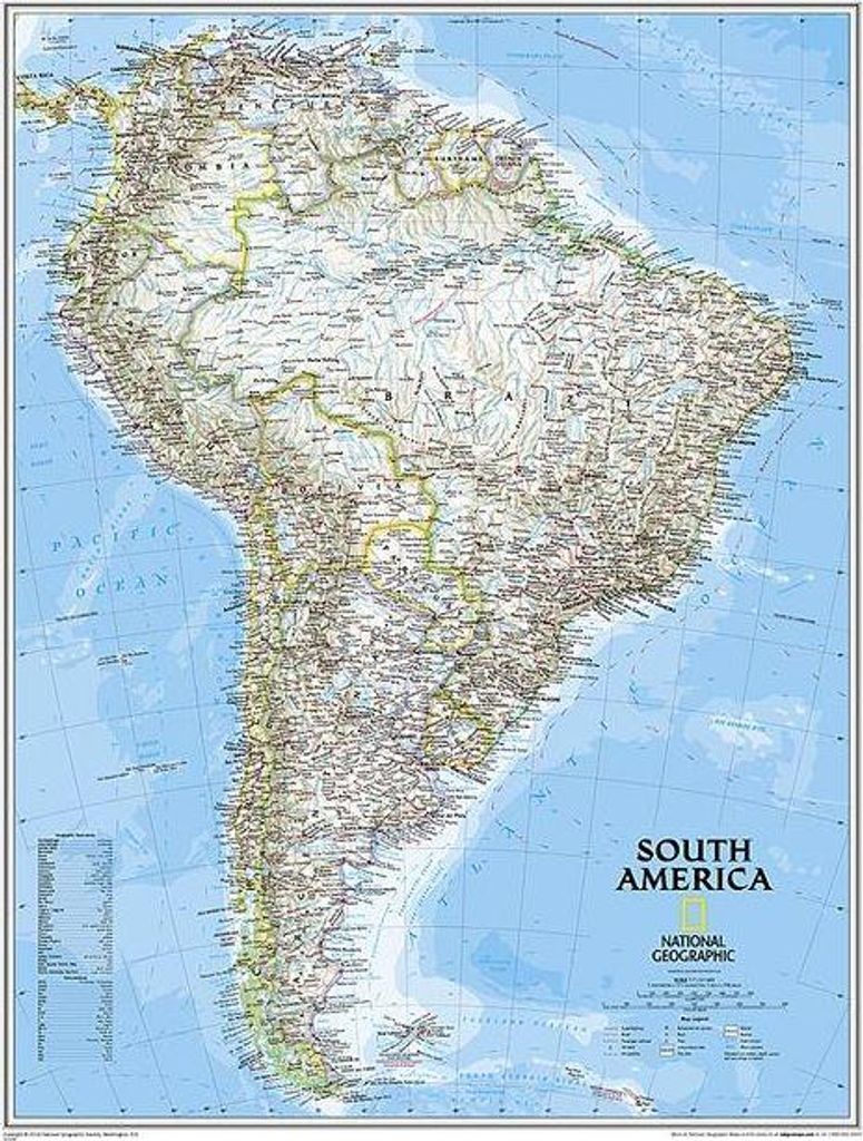 National Geographic South America Wall Map - Classic (23.5 Produktbild 