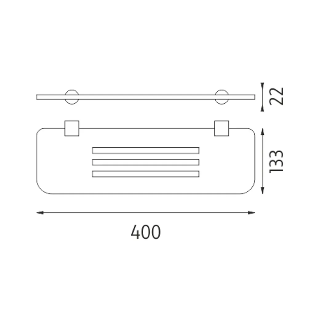 Tablette BR X340-26 Plexiglas Mat & Chrome 400 mm - Design Nimco Bormo