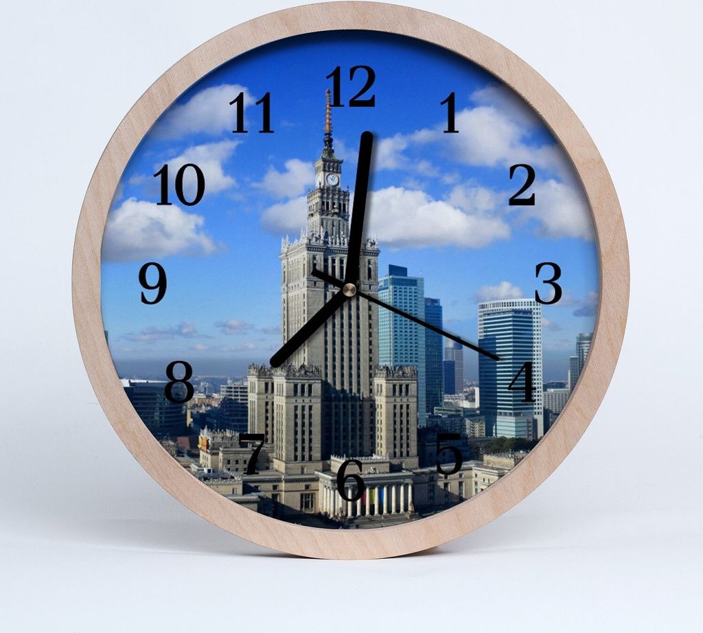 Holzuhr 30fi cm wanduhr - Warschau Stadt Produktbild 