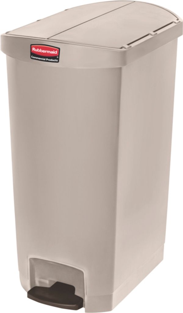Rubbermaid Slim Jim Step On Container End Step Pedal-Abfalleimer | 68 Liter, HxBxT 78,1x37,3x56,2cm | Polyethylen | Beige