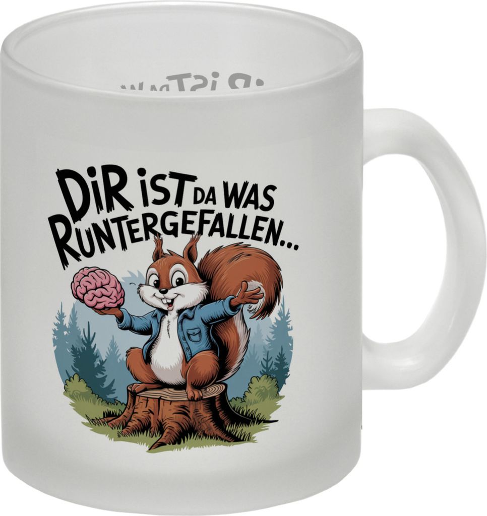 Dir ist was runtergefallen Glas Tasse - Eichhörnchen hält Gehirn