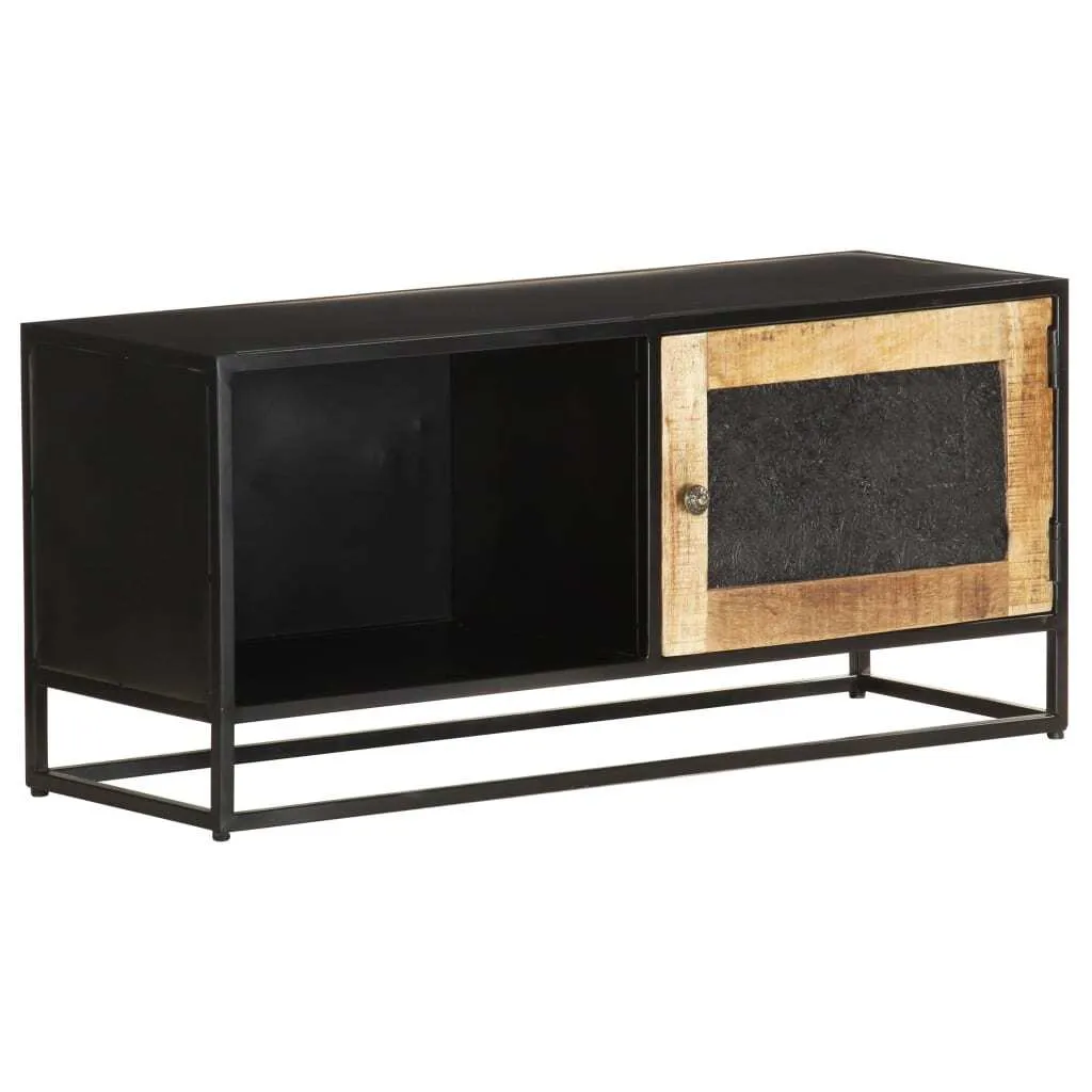 Armoire TV 90x30x40 cm en bois de manguier rugueux - Meuble TV Loft