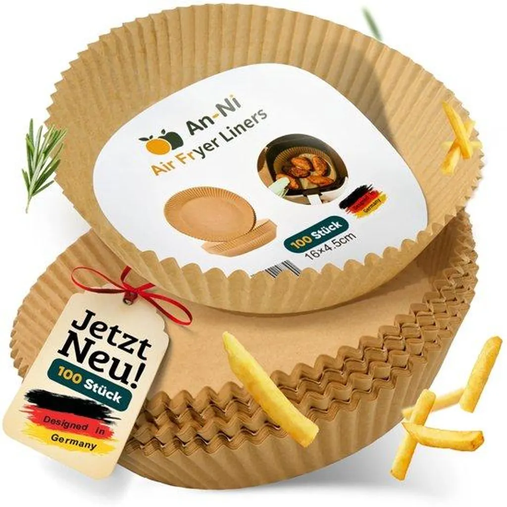 Papier Air Fryer antiadhésif 16 cm - Lot de 100 protections jetables
