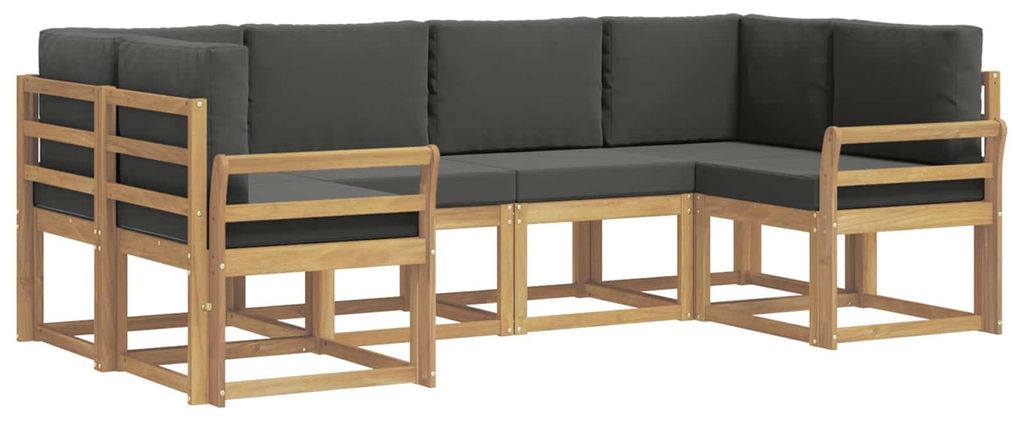 vidaXL Outdoor-Sofagarnitur mit Kissen 6 pcs Weiß und Anthrazit