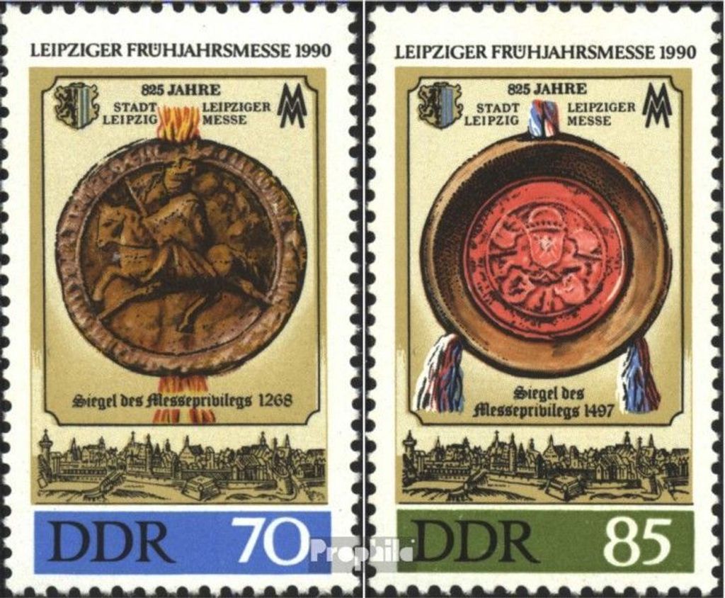 Briefmarken DDR 1990 Mi 3316-3317 (kompl.Ausgabe) Produktbild 