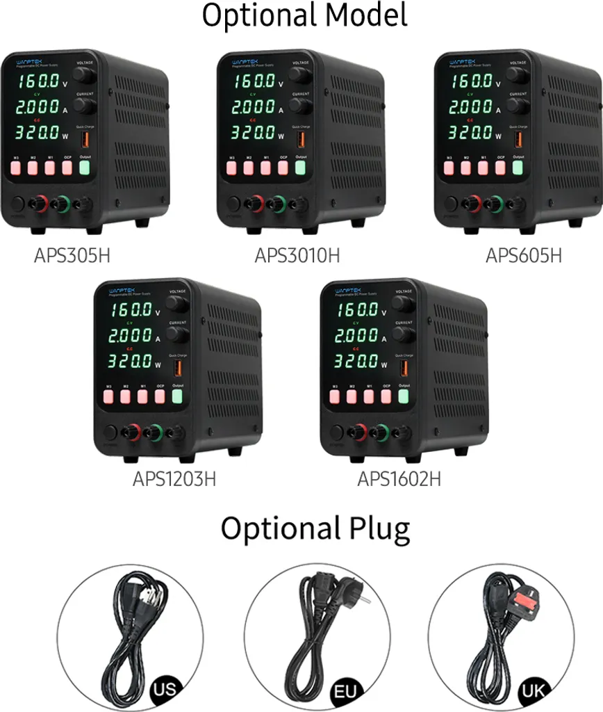 Alimentation DC 120V 3A Réglable avec Charge Rapide USB et Mémoire