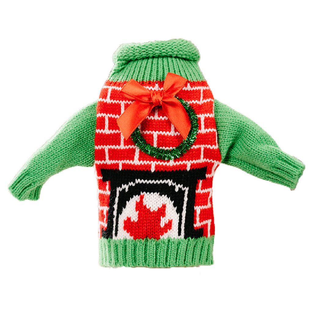 Flaschenabdeckung exquisites Verschleiß resistant gestrickter Stoff Frohe Weihnachten schöne Weinflaschenpullover für Zuhause-Rot