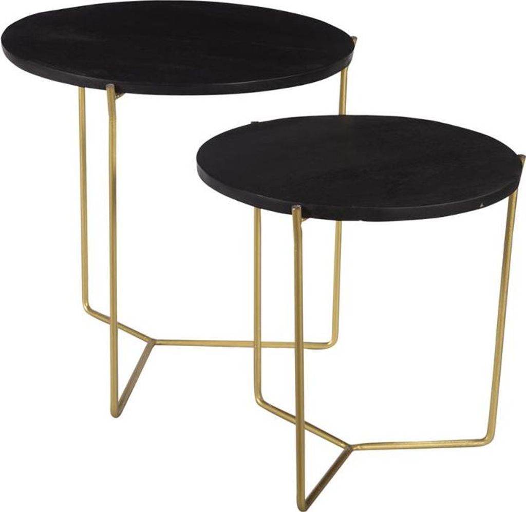 Livingfurn Mason Black/Brass Set of 2