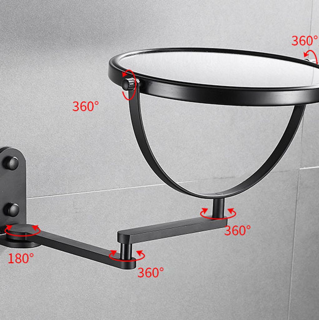 ZABEES Faltbarer Badezimmerspiegel - 15cm Drehbar & Wandmontiert