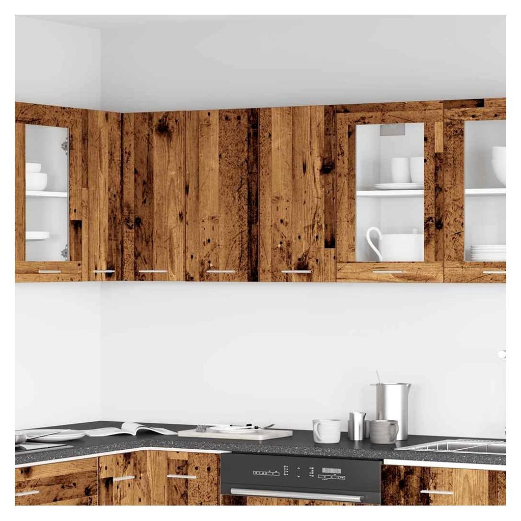 Möbel-Küchen-Wandschrank Lyon aus altem Holz, 60 x 31 x 60 cm