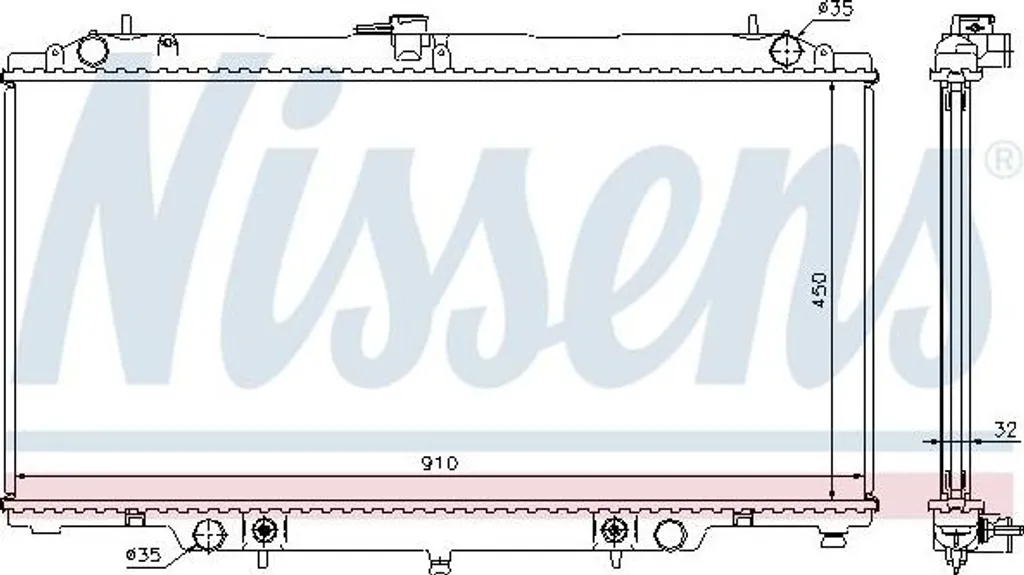 Radiateur Nissens 67354A Haute Performance compatible Patrol OE 21410VB200