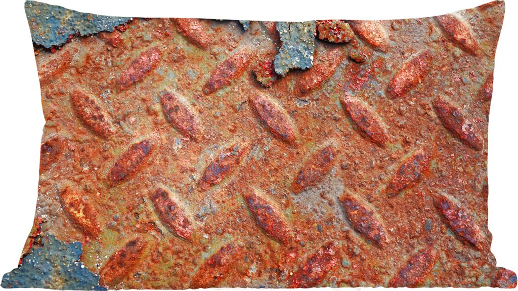 MuchoWow Zierkissen Sofakissen Wohnzimmer Dekokissen 50x30 cm Diamantplatte - Beton - Vintage - Rost - Wohnzimmerdekoration - Polster mit Photo