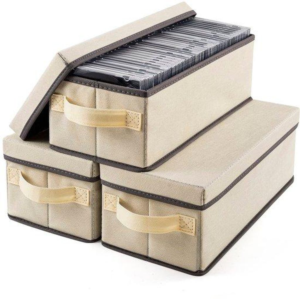 Beige opvouwbare CD-organizer mit Abdeckung