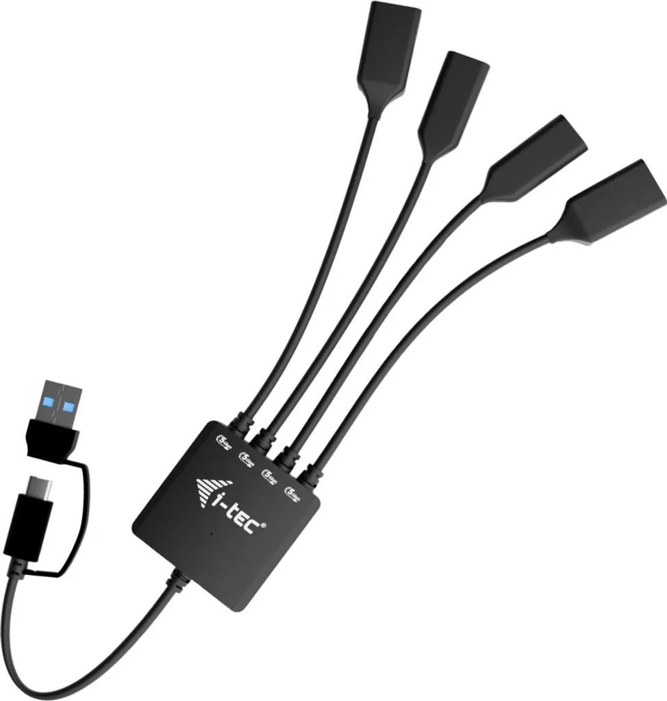 Hub i-tec 4 Ports USB Haute Vitesse avec Double Format USB-C et USB-A