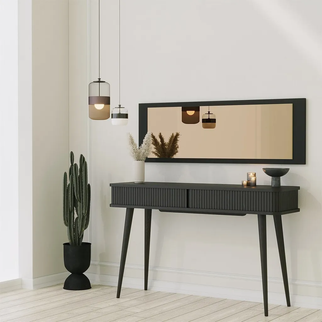 Miroir Rectangulaire Skye Decor Basic 40x120 cm Bronze et Noir en Bois