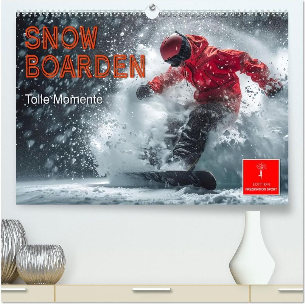 Snowboarden - tolle Momente (hochwertiger Premium Wandkalender 2026 DIN A2 quer), Kunstdruck in Hochglanz