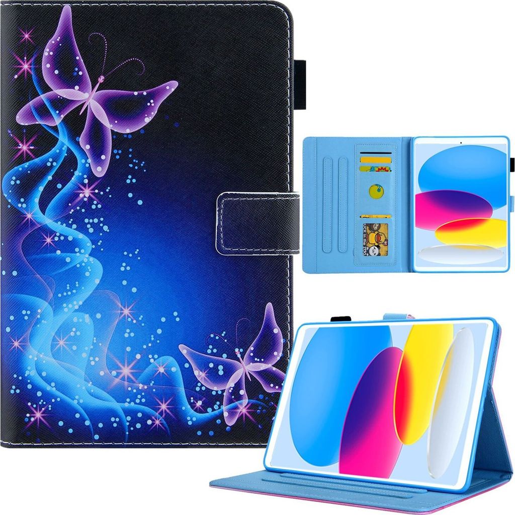 Für Apple iPad 10.9 2022 10. Gen Kunstleder Tablet Tasche Motiv 31 Hülle Etuis