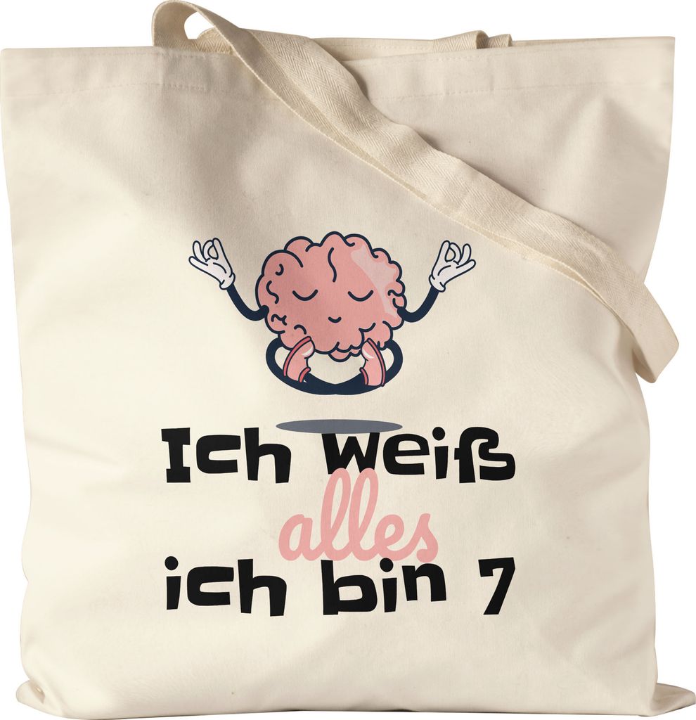 Ich Weiß Alles Ich Bin 7 Jutebeutel Stoffbeutel Canvas Geschenkidee 7. Geburtstag Humorvoll Sarkastisch