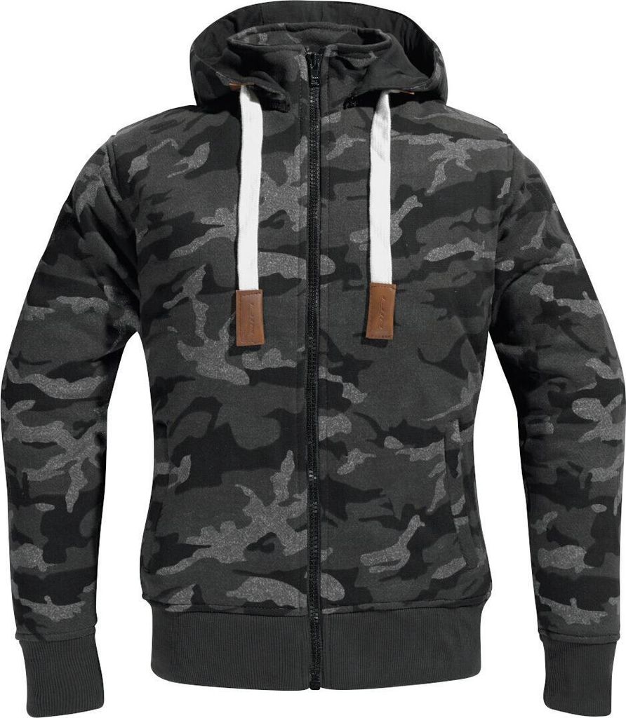 DIFI Downtown Camo Damen Motorrad Zip Hoodie, grau/camouflage, 38