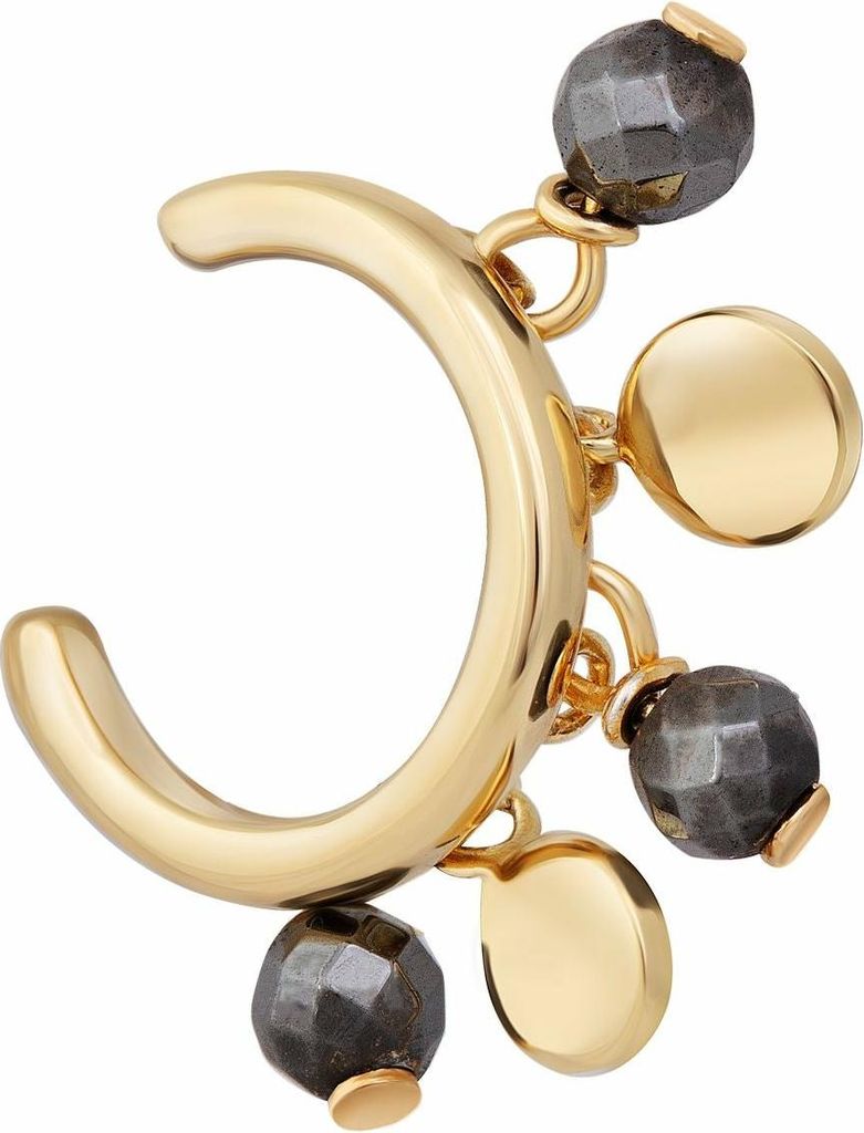 cai Ear Cuff 925/- Sterling Silber 0,9cm gelb Hämatit grau 274220208