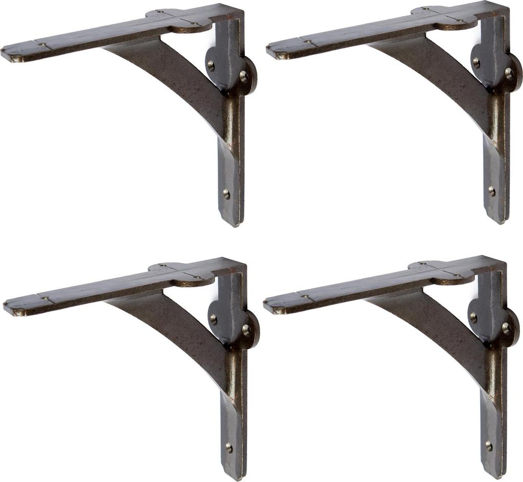 4x Eisenregalhalterungshalter Gusseisen Antike D152mm RAW