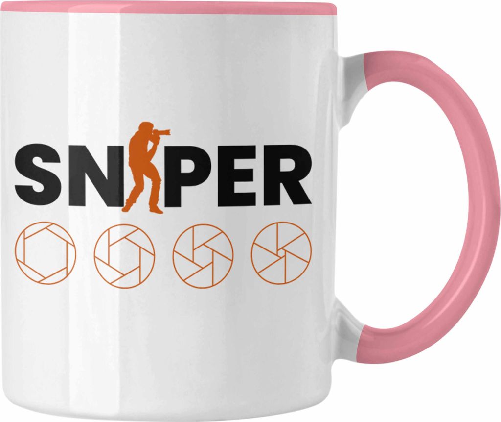Trendation - Sniper Fotograf Tasse Geschenk (Rosa)