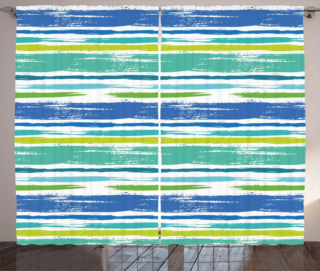Rideau de Salon Tamisant Anti Vis-à-Vis à Motif Rustique 280x225 cm
