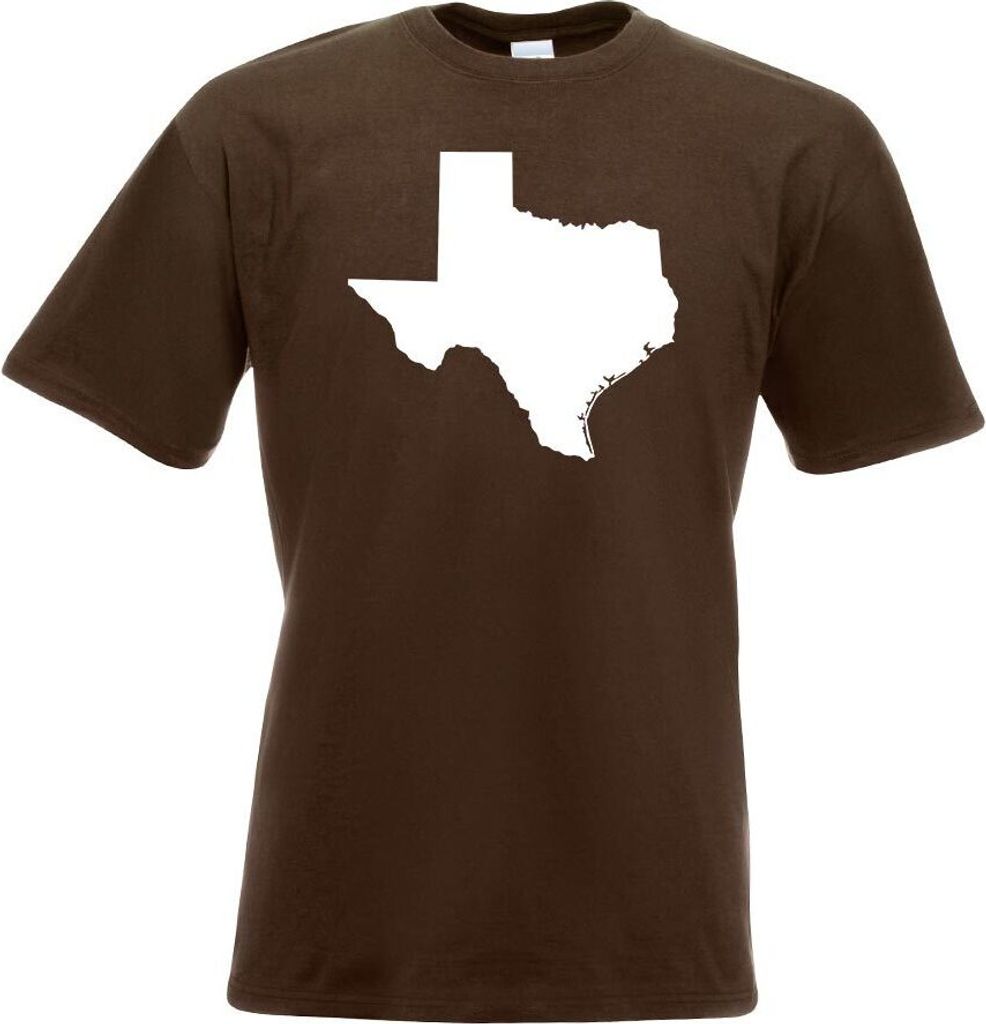 Kiwistar - T-Shirt - Chocolate - USA - Bundesstaat - Texas Herren Funshirt Bedruckt Design Sprüche Spruch Motive - mit Motiv Bedruckt - Funshirt D...
