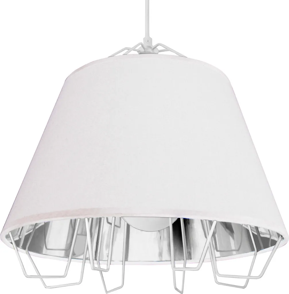 Suspension anti-éblouissement FALUN Polux blanche et argentée en tissu