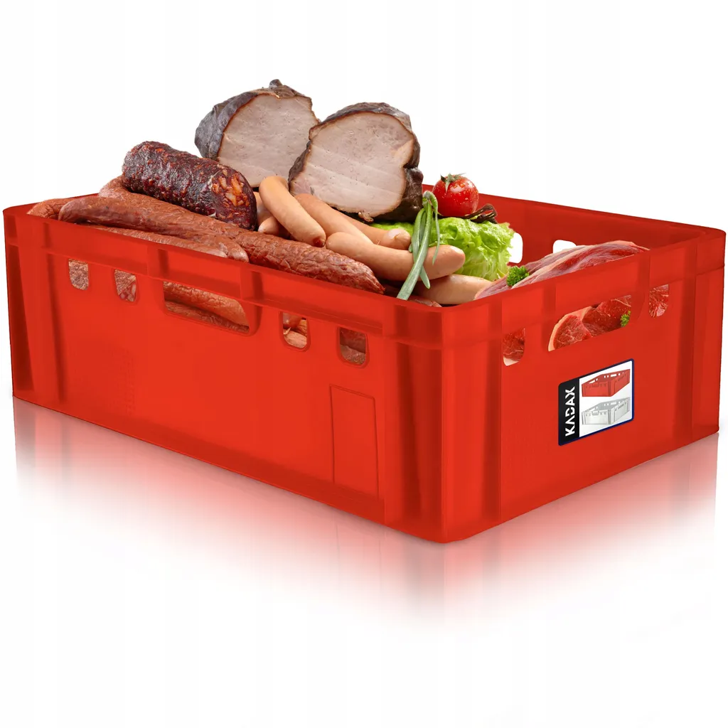 Cassetta per Carne KADAX Cabris 40L Rosso HDPE - Cassa Macellaio Professionale