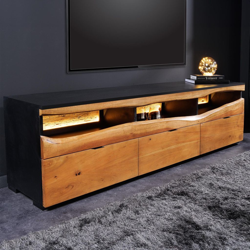 riess-ambiente TV-Lowboard GRAND ACACIA 180cm braun massive Produktbild 