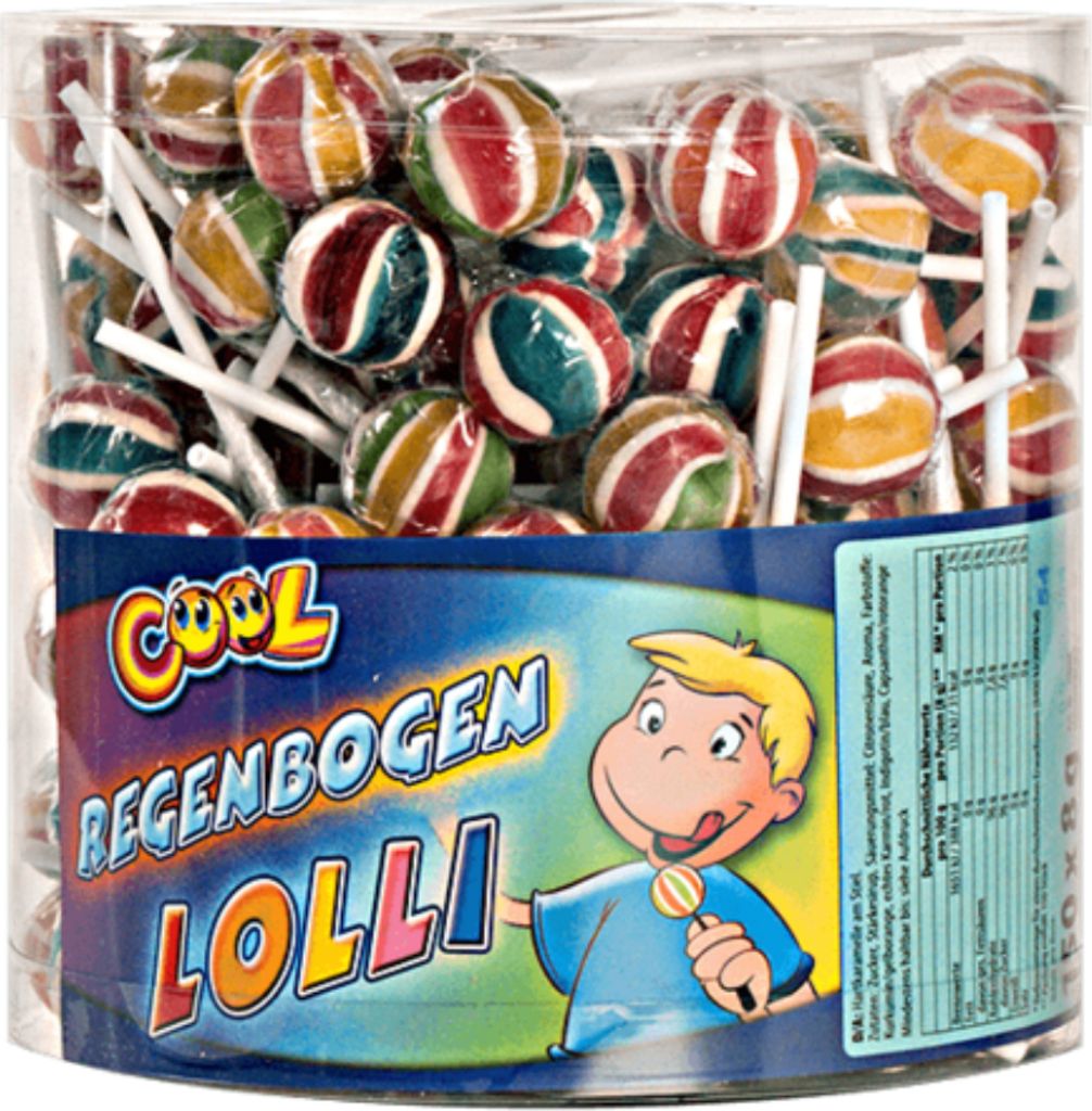 Cool Arc-en-ciel Boîte de sucettes colorées pour un plaisir Image du produit 