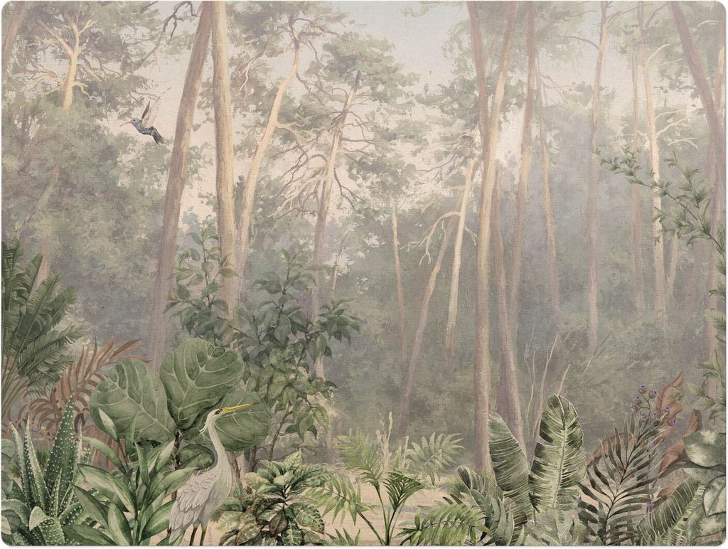 Waldpanorama – Bodenschutzmatte – Rutschfest – Schutzmatte für Büro – Vinylmatte – Stuhlunterlage – 120 x 90 cm