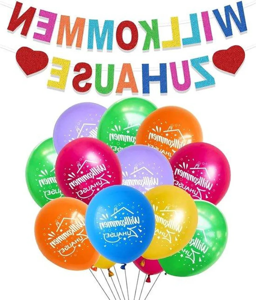 Kit déco salon complet : ballons de fête et guirlandes de bienvenue