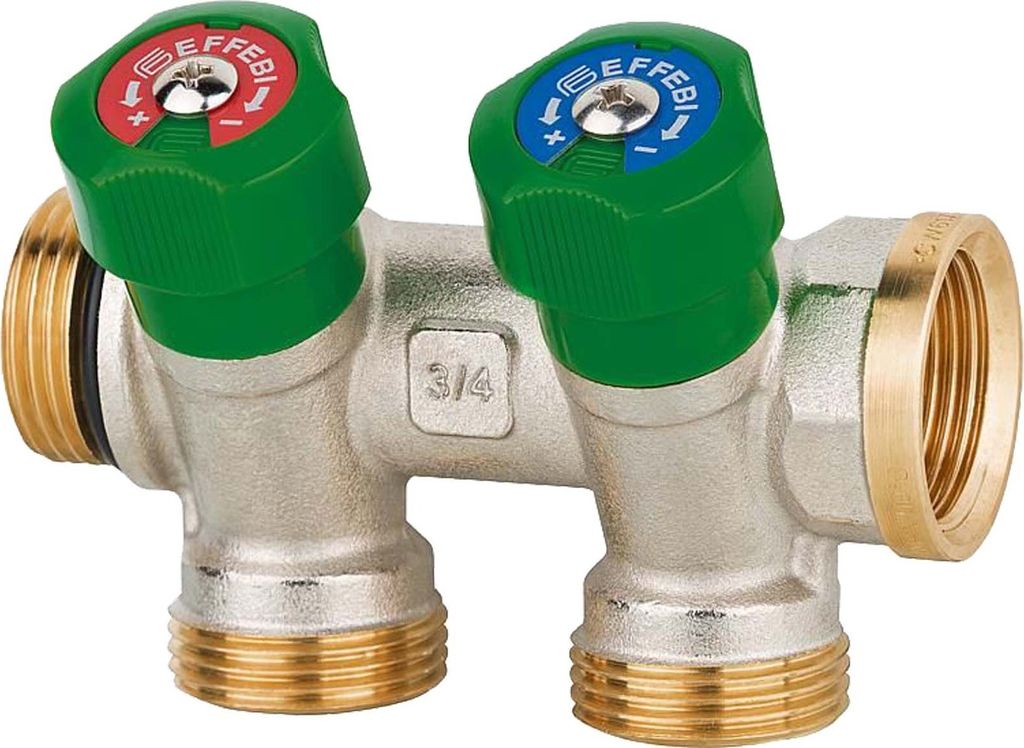 EFFEBI Trinkwasserverteiler mit DVGW-Zulassung - 2-fach Produktbild 