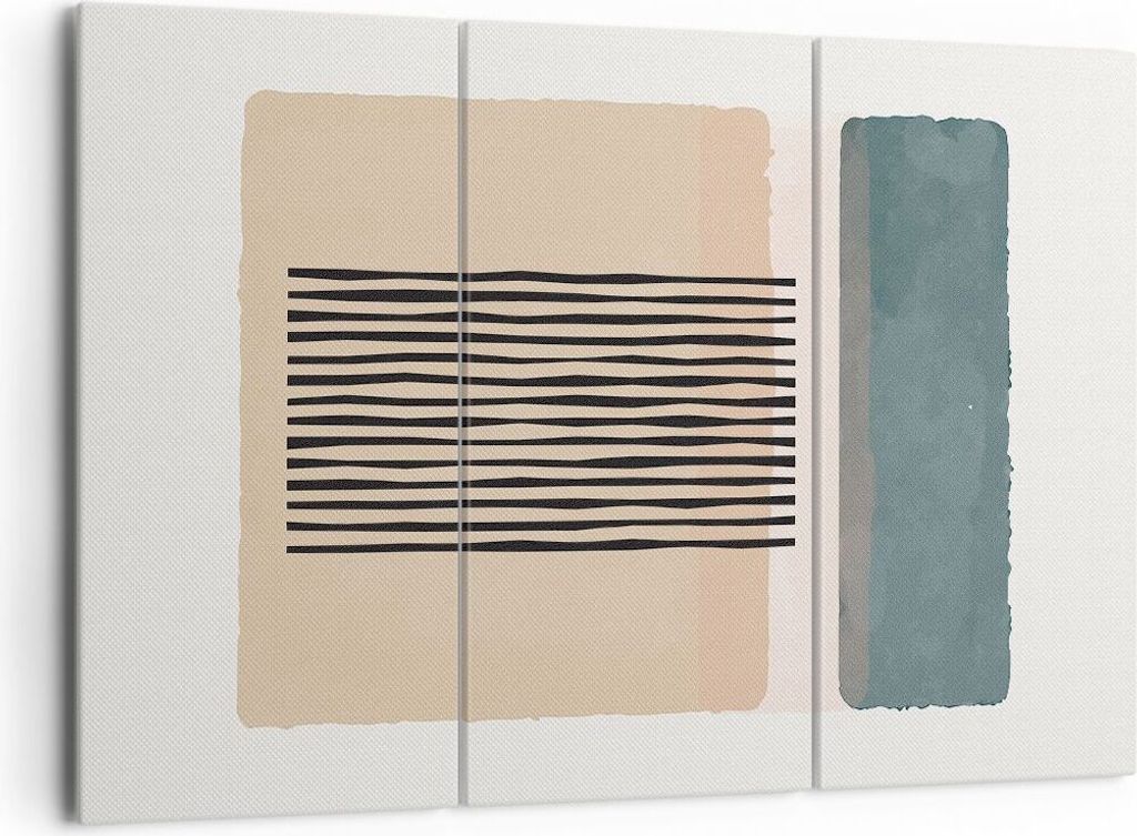 Bild auf Leinwand - Leinwandbild - 3 Teile - Abstraktion Grafik Linien - 165x110cm - Wand Bild - Wanddeko - Wandbilder - Leinwanddruck - Bilder - W...