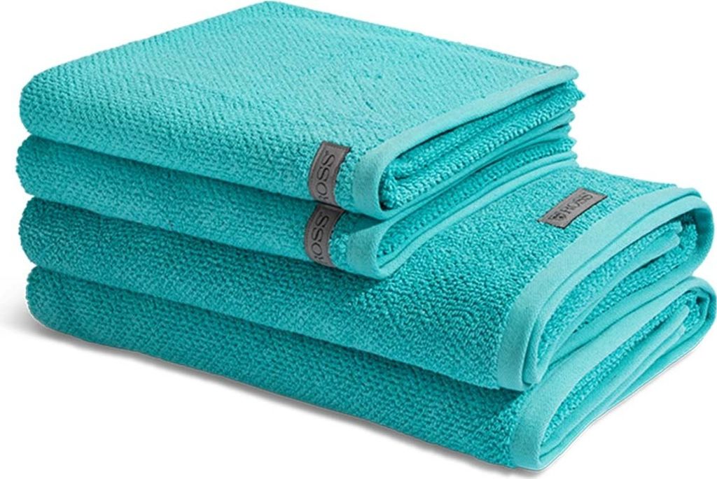 Ross Selection 2 X Handtuch 2 X Duschtuch im Set Frottee aus Bio Baumwolle 540 g/m², Weich saugstark und schnell trocknend, Gewebte Bordüre in vi...