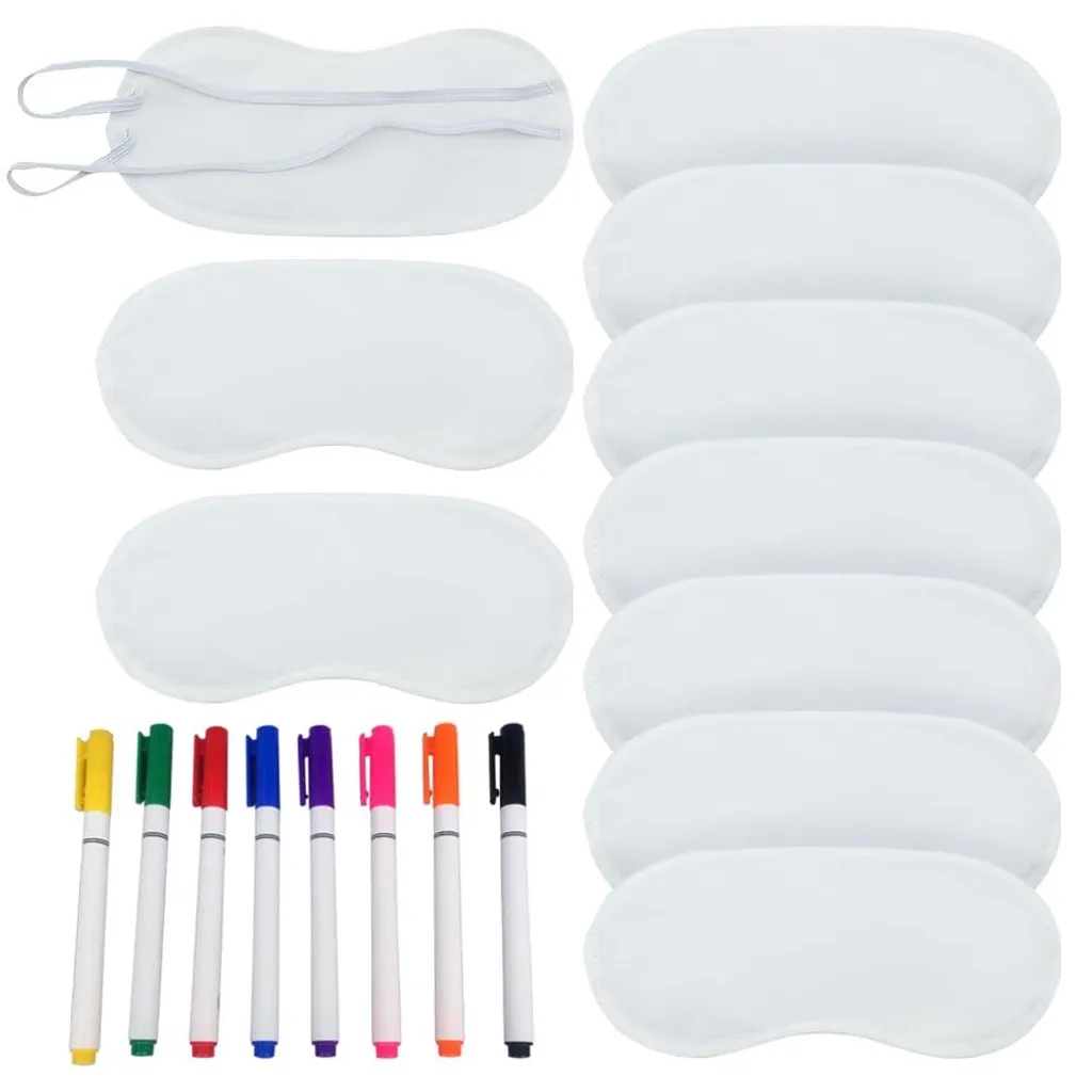 Masque de sommeil enfant en satin blanc à personnaliser pour les fêtes