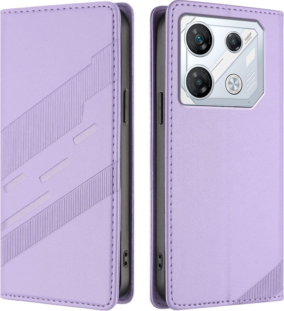 Hülle für Infinix GT 10 Pro, Kunstleder Brieftaschen Handyhülle mit Kartenfach und Standfunktion Violett